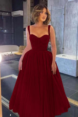 Gorgeous Spaghetti Strap Sweetheart Prom Dress with Sequins and Tulle