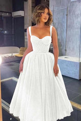 Gorgeous Spaghetti Strap Sweetheart Prom Dress with Sequins and Tulle
