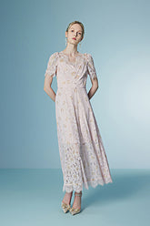 Babyonlines Graceful Short Sleeves A-line Lace Floral Dresses