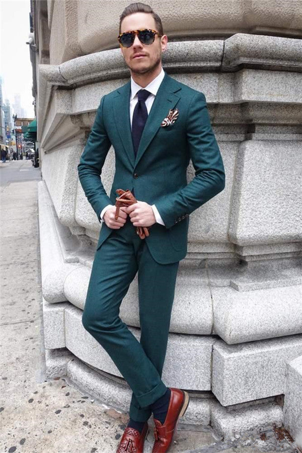 Green Business Suits - Shining 2 Pieces for Men, Fashion Tuxedos Online