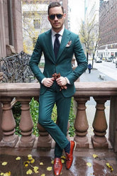Green Business Suits - Shining 2 Pieces for Men, Fashion Tuxedos Online
