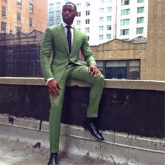 Green Prince Suit for Wedding - Formal 2 Pieces, Peaked Lapel
