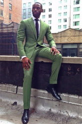 Green Prince Suit for Wedding - Formal 2 Pieces, Peaked Lapel