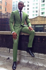Green Prince Suit for Wedding - Formal 2 Pieces, Peaked Lapel