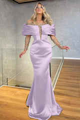 Green Off the Shoulder Long Sleeve Prom Dress with Beading