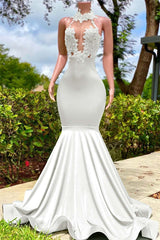 Halter Mermaid Long Prom Dress with Appliques and Ruffles