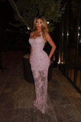 Halter Mermaid Long Prom Dress with Lace Embroidery