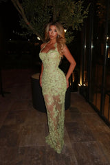 Halter Mermaid Long Prom Dress with Lace Embroidery