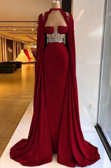 Halter Mermaid Long Prom Dress with Pleated Beading