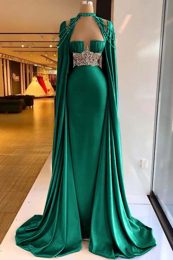 Halter Mermaid Long Prom Dress with Pleated Beading