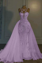 Halter Mermaid Long Prom Dress with Beading Tulle