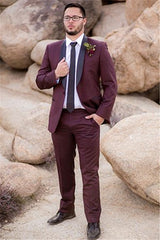Handsome Burgundy Groom¡¯s Suit with Tailcoats for Weddings
