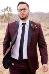 Handsome Burgundy Groom¡¯s Suit with Tailcoats for Weddings