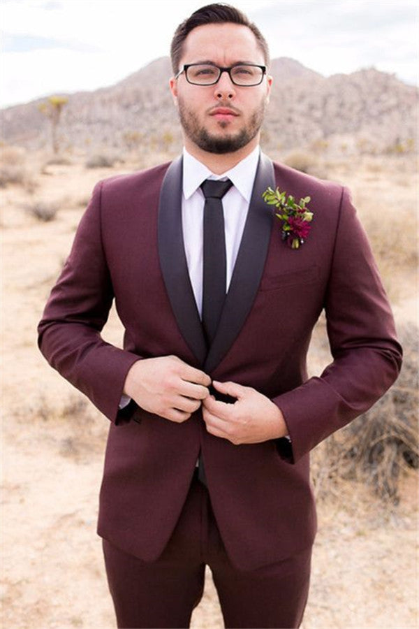 Handsome Burgundy Groom¡¯s Suit with Tailcoats for Weddings