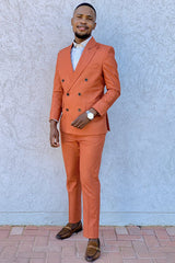 Handsome Double Breasted Business Evening Suit for Men with Peaked Lapel