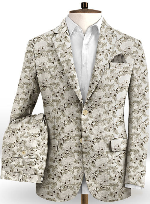 Handsome Flower Printed Casual Prom Outfits, 2 Pieces for Guys