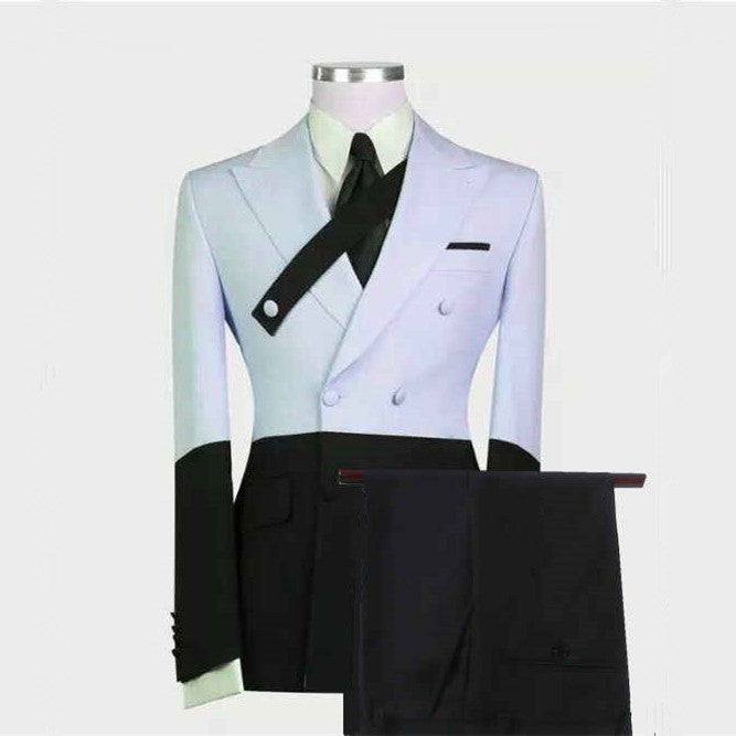 Handsome Slim Fit Sky Blue Wedding Suit with Peaked Lapel for Groom¡¯s Party
