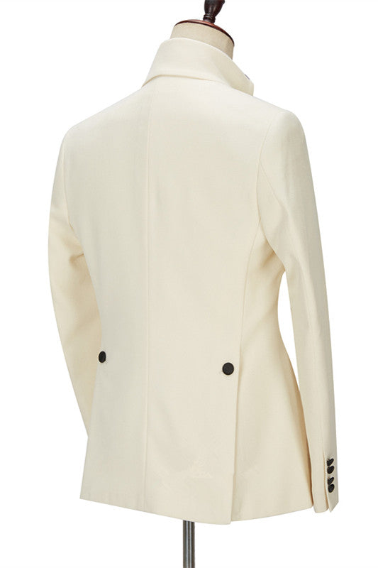 Handsome White One-Button Men's Wearhouse Wedding Suit