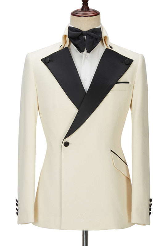 Handsome White One-Button Men's Wearhouse Wedding Suit