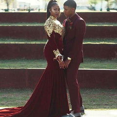 High Quality Burgundy Prince Suit - Notched Lapel for Groom