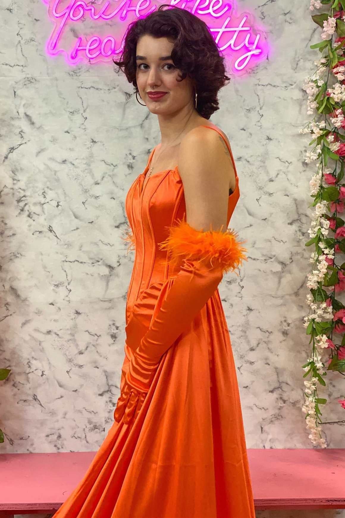 Hot Pink Straps Tight Homecoming Dress with Side Train