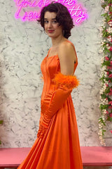 Hot Pink Straps Tight Homecoming Dress with Side Train