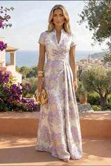 Jacquard Sheath Column V Neck Floor Length Mother of the Bride and Groom Dresses with Ruched Waist