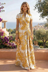 Jacquard Sheath Column V Neck Floor Length Mother of the Bride and Groom Dresses with Ruched Waist