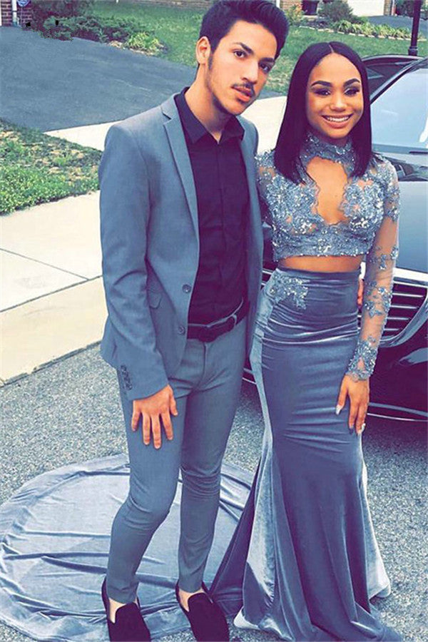 James Blue Wedding Suit for Groom - Bespoke Designer, Notched Lapel