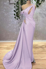 Lilac Off the Shoulder Mermaid Long Prom Dress with Beading