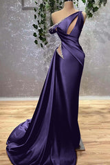 Lilac Off the Shoulder Mermaid Long Prom Dress with Beading