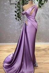 Lilac Off the Shoulder Mermaid Long Prom Dress with Beading