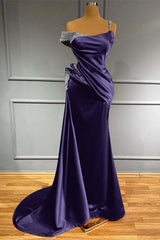 Off the Shoulder Mermaid Long Prom Dress with Beading and Ruffles