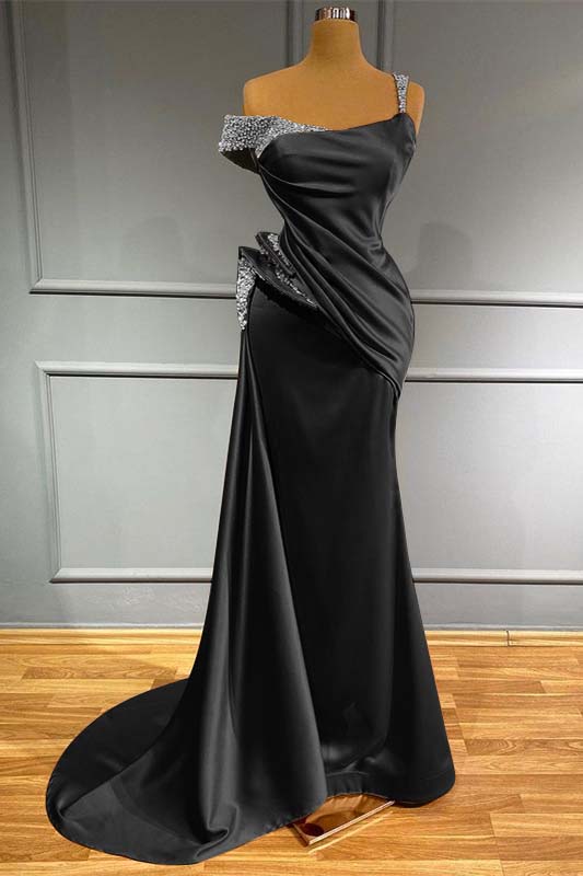 Off the Shoulder Mermaid Long Prom Dress with Beading and Ruffles
