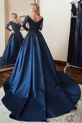 Off the Shoulder Mermaid Prom Dress with Beading and Lace Appliques