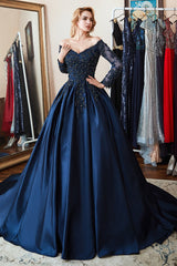 Off the Shoulder Mermaid Prom Dress with Beading and Lace Appliques