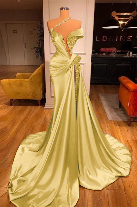 Off the Shoulder Mermaid Long Prom Dress with Beading Split