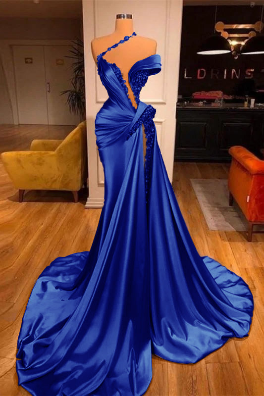 Off the Shoulder Mermaid Long Prom Dress with Beading Split