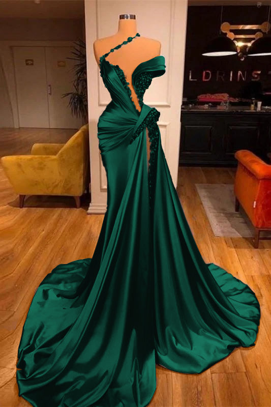 Off the Shoulder Mermaid Long Prom Dress with Beading Split