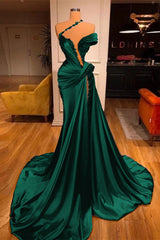 Off the Shoulder Mermaid Long Prom Dress with Beading Split