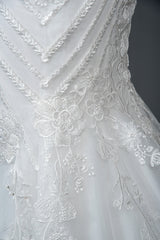 Mermaid Scoop Neck Jewel Wedding Dress with Beadings and Appliques