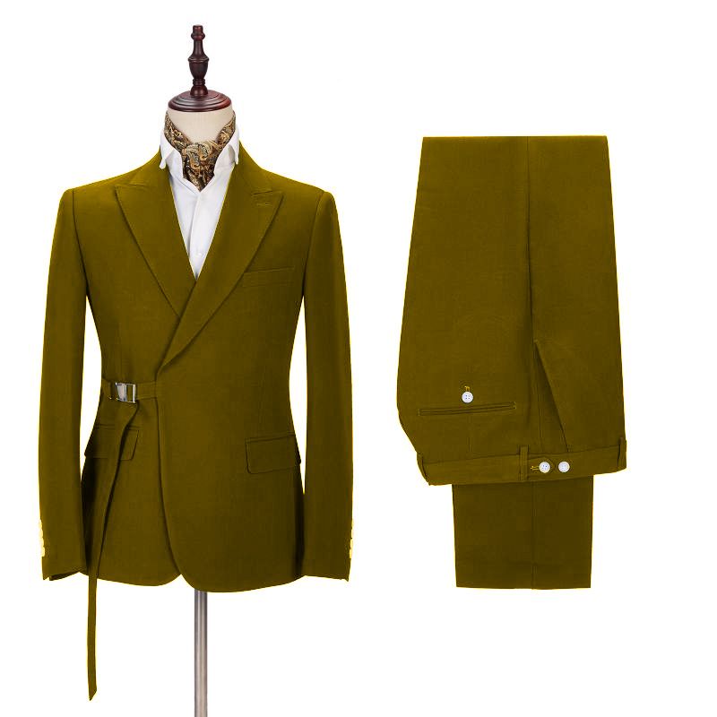 Modern Two-Piece Formal Dinner Suit with Peaked Lapel for Men