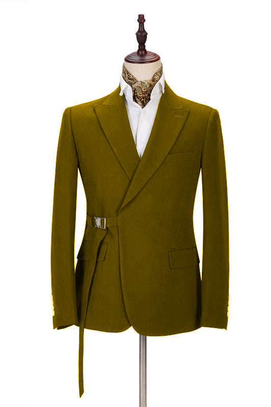 Modern Two-Piece Formal Dinner Suit with Peaked Lapel for Men