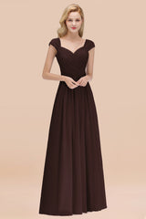 Modest Chiffon Sweetheart Sleeveless Affordable Bridesmaid Dresses with Ruffles-Babyonlines