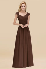 Modest Chiffon Sweetheart Sleeveless Affordable Bridesmaid Dresses with Ruffles-Babyonlines