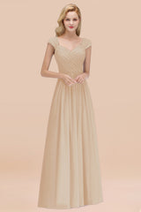 Modest Chiffon Sweetheart Sleeveless Affordable Bridesmaid Dresses with Ruffles-Babyonlines