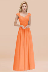 Modest Chiffon Sweetheart Sleeveless Affordable Bridesmaid Dresses with Ruffles-Babyonlines
