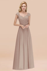 Modest Chiffon Sweetheart Sleeveless Affordable Bridesmaid Dresses with Ruffles-Babyonlines