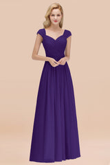 Modest Chiffon Sweetheart Sleeveless Affordable Bridesmaid Dresses with Ruffles-Babyonlines