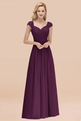 Modest Chiffon Sweetheart Sleeveless Affordable Bridesmaid Dresses with Ruffles-Babyonlines